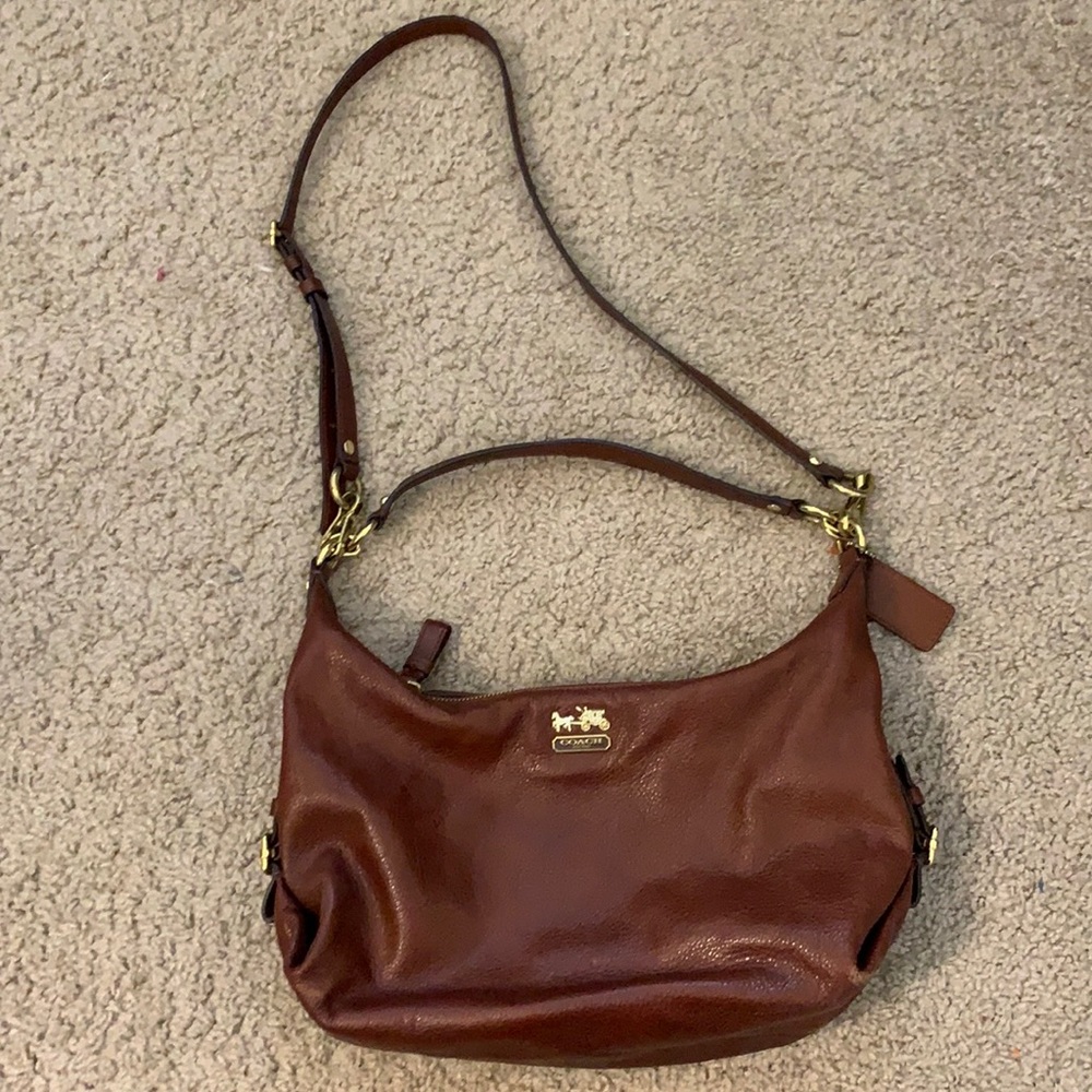 COACH MADISON LEATHER HAILEY HOBO/CROSS BODY BAG
